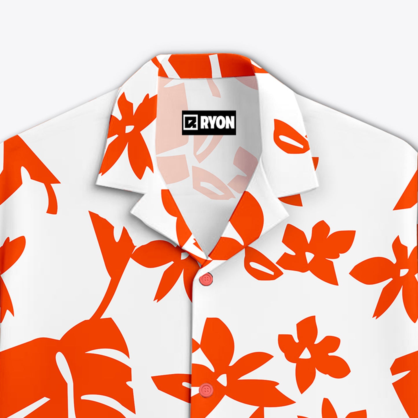 BUY RYON ORANGE FLORAL WITH WHITE COMBINATION CAMP COLLAR BEACH SHIRT | RYON