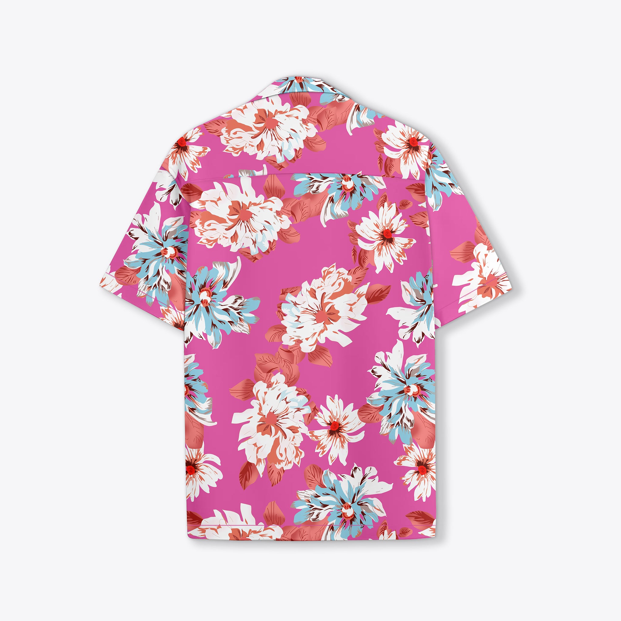 BUY RYON PINK FLORAL PATTERN PRINT CAMP COLLAR RELAXED-FIT RESORT SHIRT | RYON