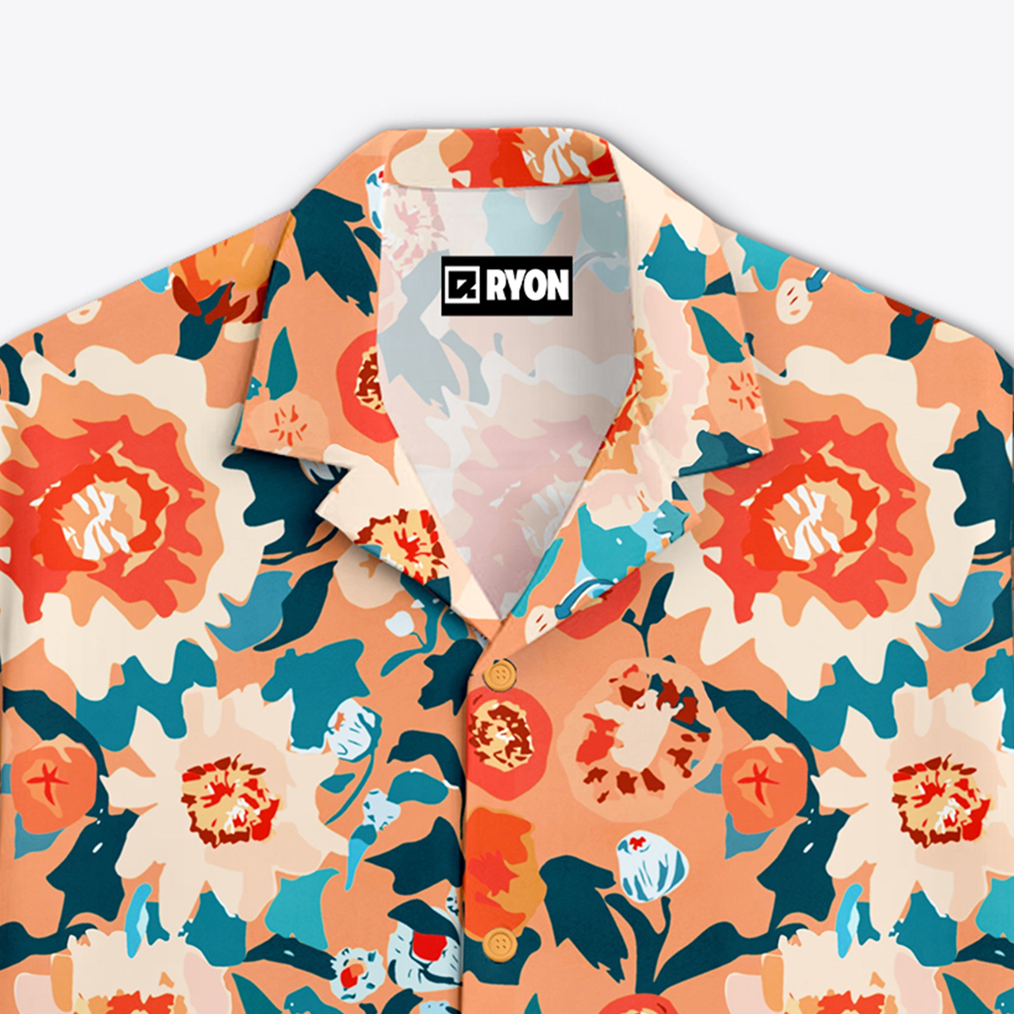 RYON MULTI FLORAL DESING WITH CAMP COLLAR AND DROP SHOLDER SLEEVES