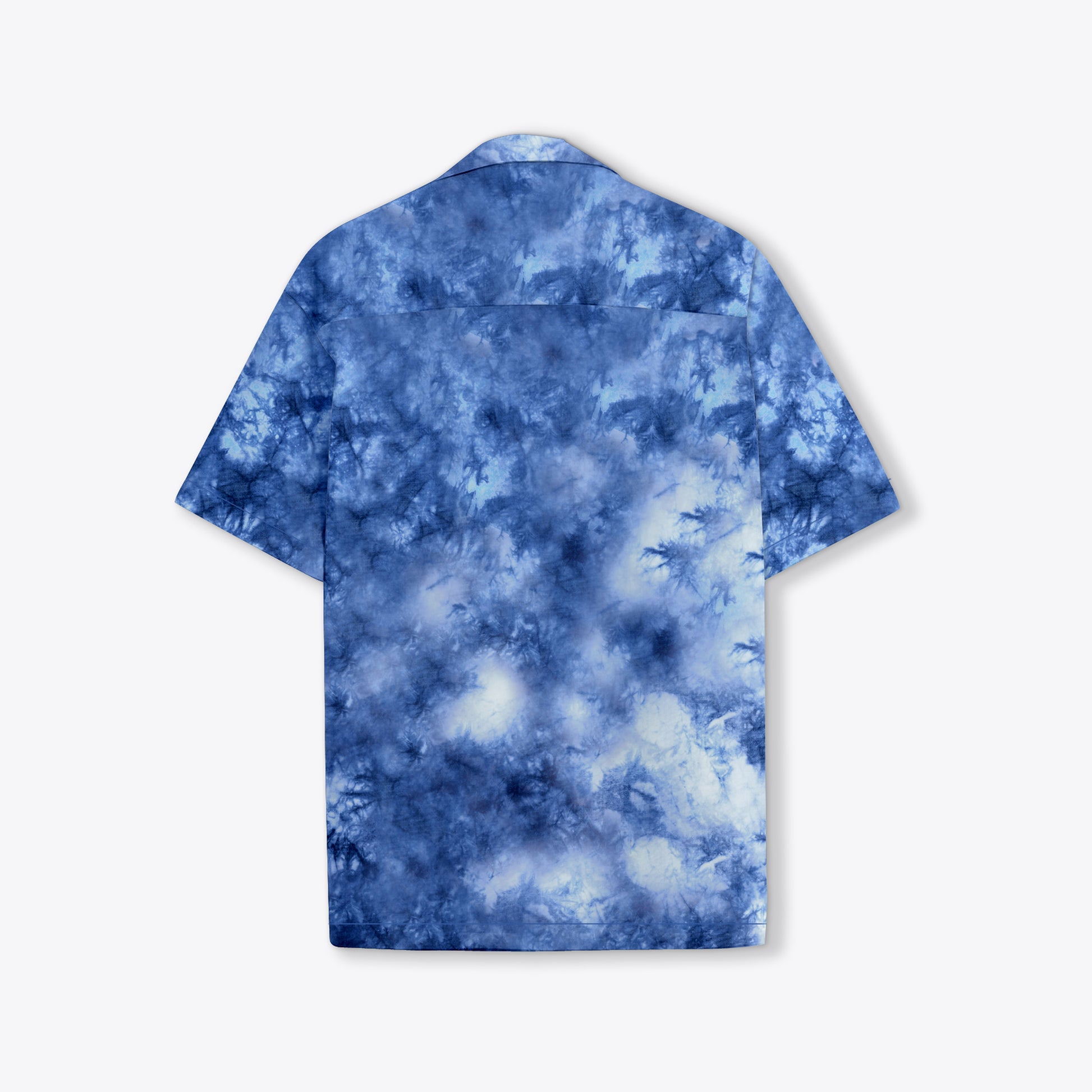 BUY BLUE TIE DYE PRINT CAMP COLLAR RELAXED-FIT RESORT SHIRT