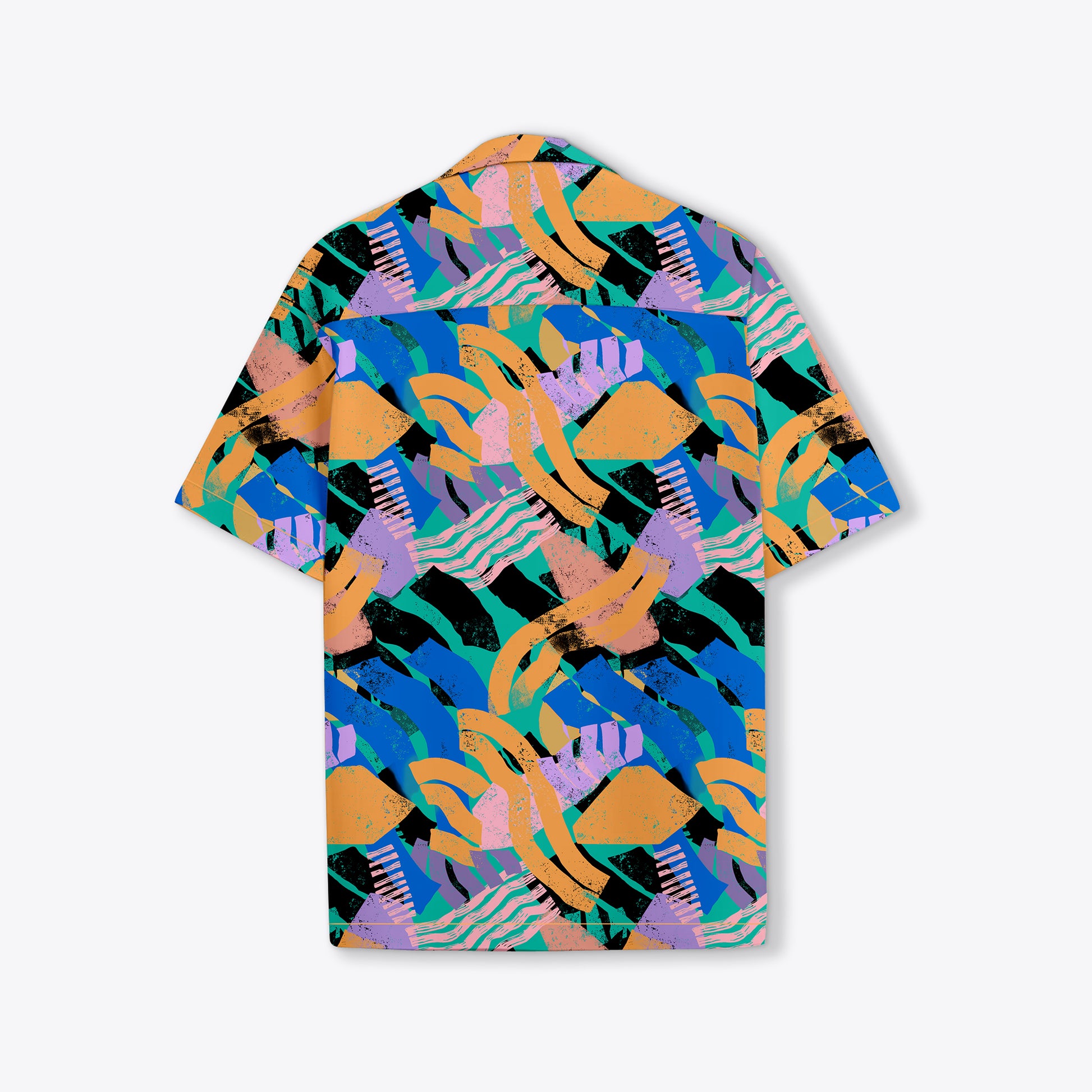 BUY MULTI COLOUR UNIQUE PATTERN PRINT CAMP COLLAR RELAXED-FIT RESORT SHIRT
