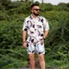 RYON MULTI COLOUR UNIQUE PATTERN PRINT CAMP COLLAR RELAXED-FIT RESORT SHIRT CO ORD SET