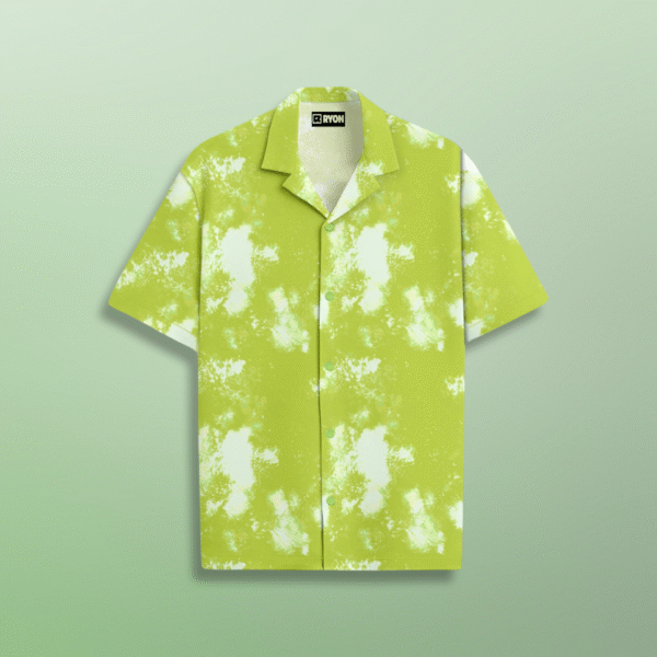 RYON PERROT TIE DYE CAMP COLLAR WITH DROP SHOULDER RESORT SHIRT